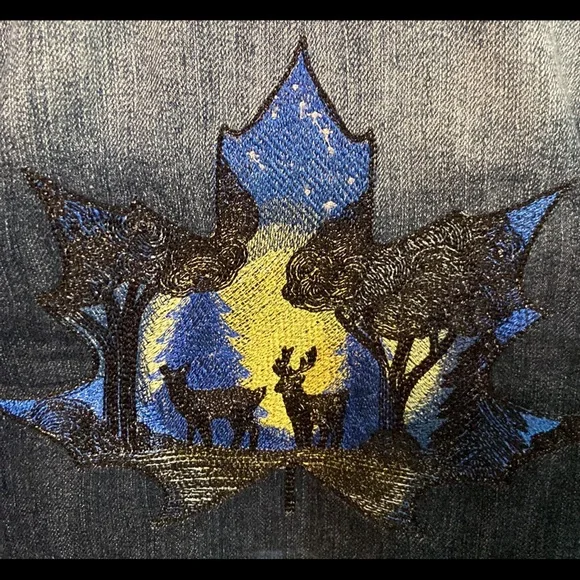 Maurices Jackets Coats Machine Embroidered Denim Maurices